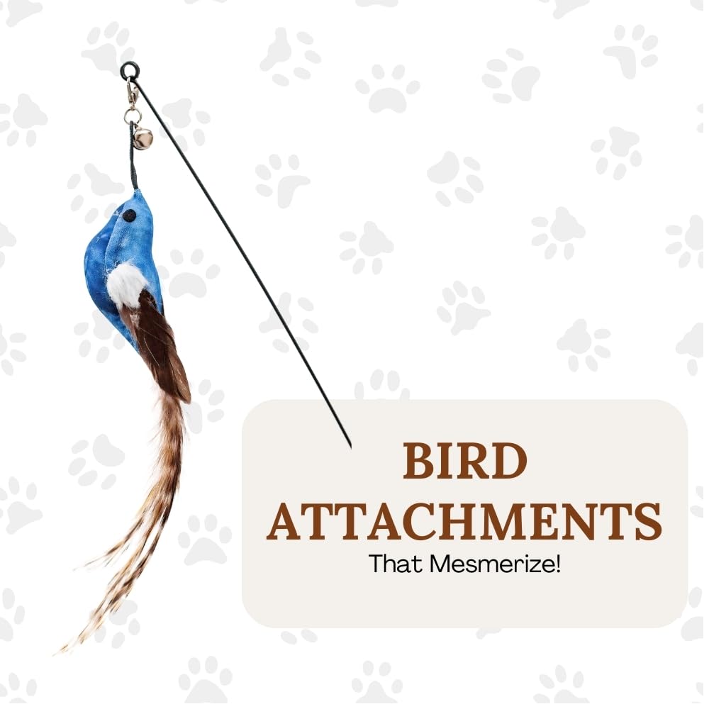 Gadgetsology Cat Toys For Bored Indoor Adult Cats Any Surface Base Wand Stimulation Toys For Indoor Cats Cat Feather Toy Cat Fea